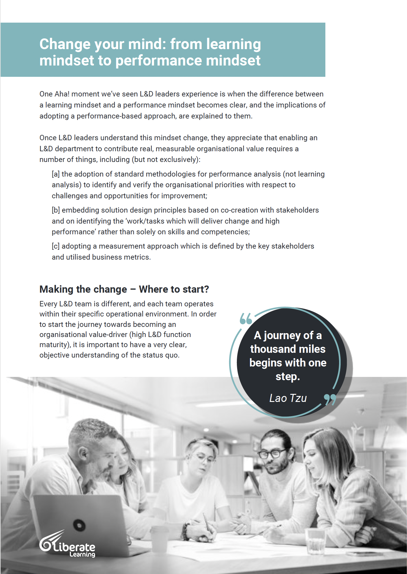 Cover thumbnail of Liberate Learning's L and D maturity self-assessment tool